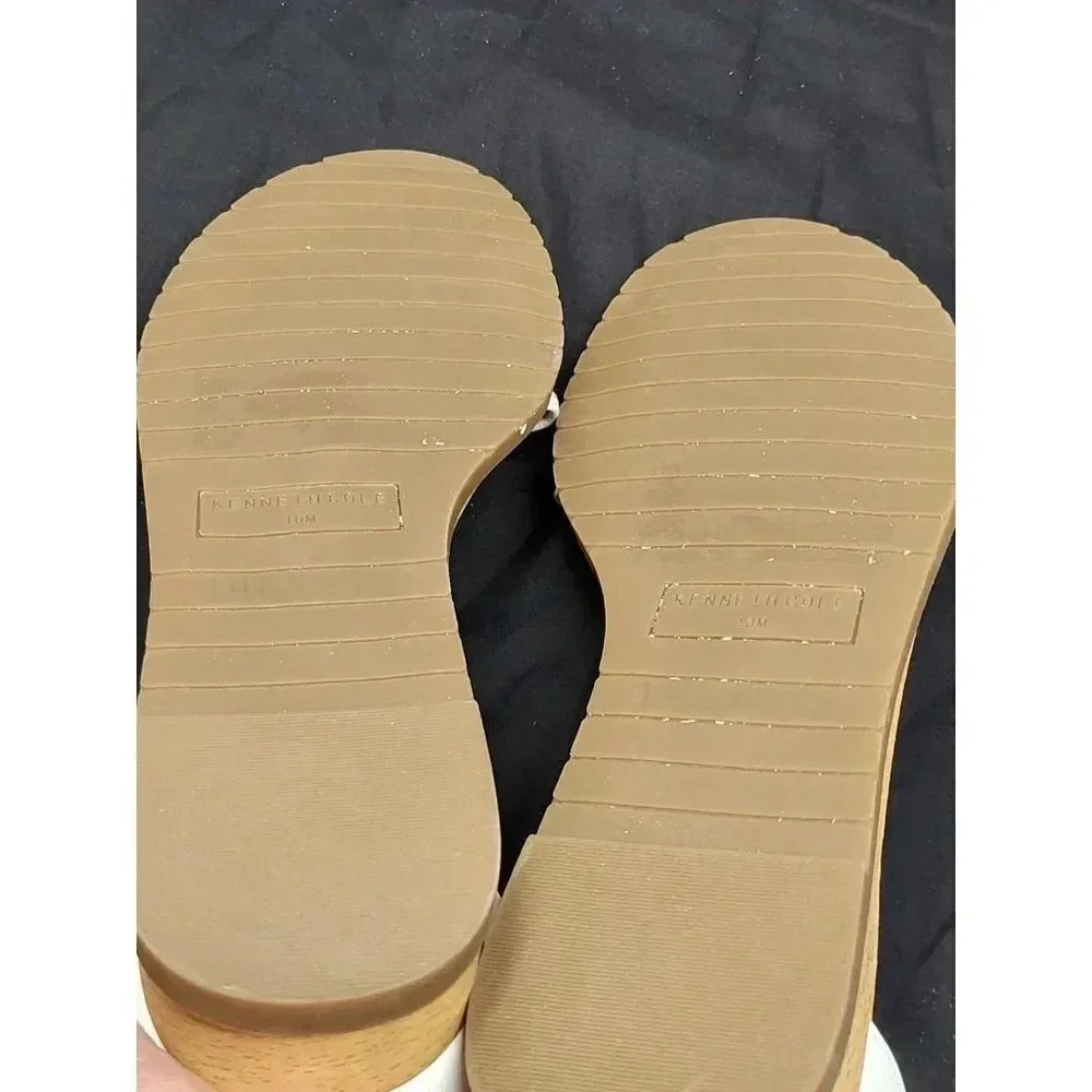 Kenneth Cole New York Women's Jenessa White Wedge Sandals size 10